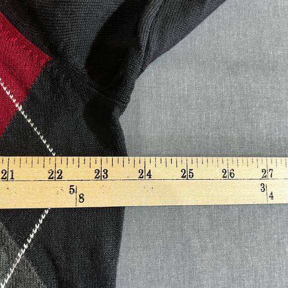 INC International Concepts Merino Wool Sweater Mens Size XL‎ Black Argyle Blend - Picture 9 of 9